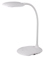 ЭРА NLED-457-6W-W светильник настольный белый, рег. цетности, диммер, USB (1/16)
