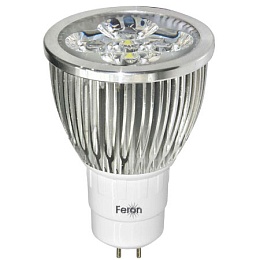 Feron LB-108 MR16 G5.3 5W 4000K 400Lm 230V 5LED лампа светодиодная 73*50мм 1/10/100  
