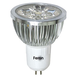 Feron LB-14 MR16 G5.3 4W 6400K 320Lm 230V 4LED лампа светодиодная 62*50мм 1/10/100