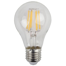 ЭРА F-LED A60-7w-827-E27 светодиодная лампа шар проз. т/бел, 560 lm (1/25/50)