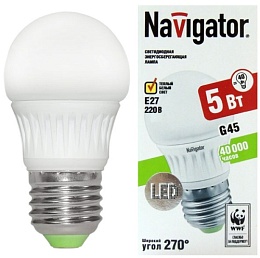 Navigator NLL-G45-5-230-2.7K-E27 лампа светодиодная 