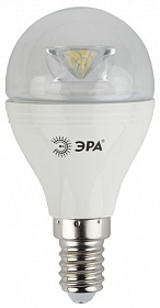 ЭРА LED smd P45-7w-827-E14-Clear светодиодная лампа прозр. т/бел, 560 lm (1/6/60)