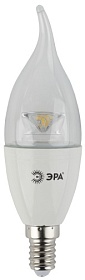 ЭРА LED smd BXS-7w-827-E14-Clear светодиодная лампа прозр. свеча на ветру т/бел, 560 lm (1/6/60)
